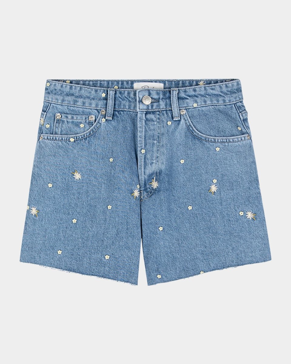 Mesa Embroidered Cut-Off Denim Shorts